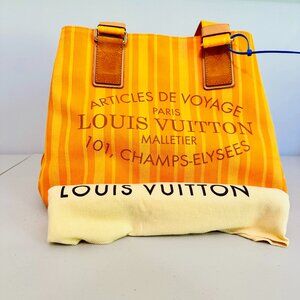 AUTHENTIC LOUIS VUITTON ARTICLES DE VOYAGE PARIS BEACH CABAS PRINTED CANVAS TOTE